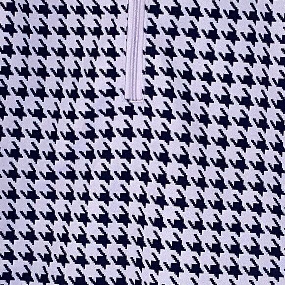 Izod houndstooth zipper front golf tennis sport shirt, medium. 0228 - Picture 6 of 10